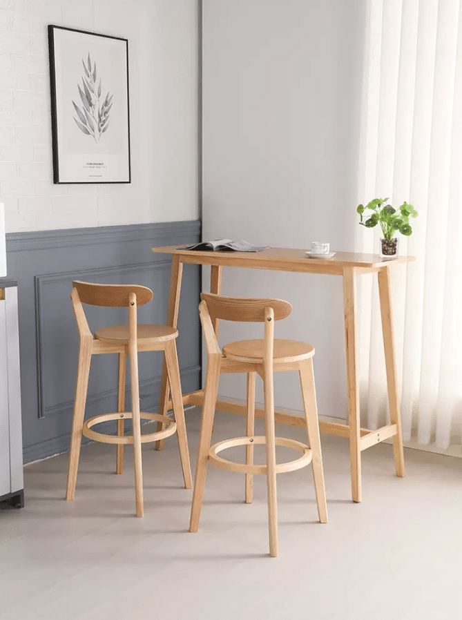 כסא בר ג'ימס מושב עץ